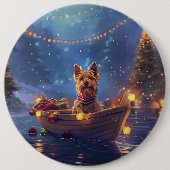 Australian Terrier Christmas Festive Voyage Button (Vorderseite)
