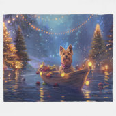 Australian Terrier Christmas Festive Voyage Fleecedecke (Vorderseite (Horizontal))