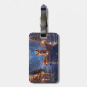 Australian Terrier Christmas Festive Voyage Gepäckanhänger (Rückseite vertikal)