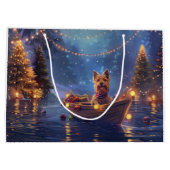 Australian Terrier Christmas Festive Voyage Große Geschenktüte (Rückseite)