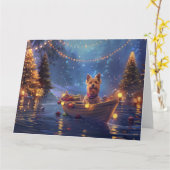 Australian Terrier Christmas Festive Voyage Karte (Gelbe Blume)
