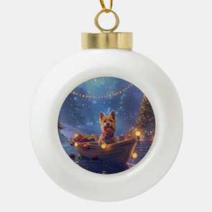Australian Terrier Christmas Festive Voyage Keramik Kugel-Ornament