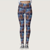 Australian Terrier Christmas Festive Voyage Leggings (Vorderseite)