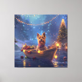 Australian Terrier Christmas Festive Voyage Leinwanddruck (Vorderseite)