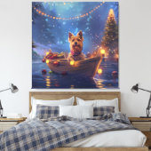 Australian Terrier Christmas Festive Voyage Leinwanddruck (Insitu (Schlafzimmer))
