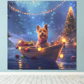 Australian Terrier Christmas Festive Voyage Leinwanddruck (Insitu (Holzboden))