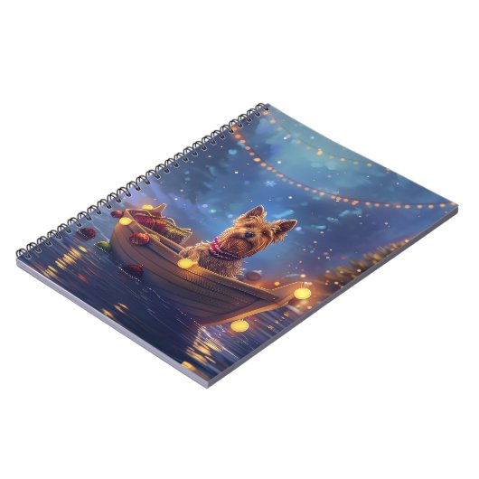 Australian Terrier Christmas Festive Voyage Notizblock (Linke Seite)