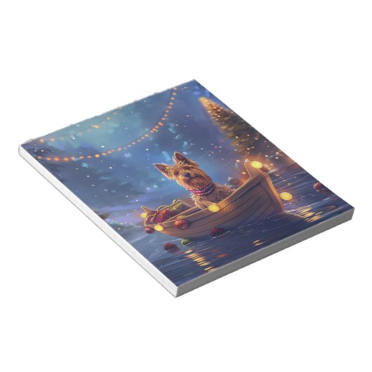 Australian Terrier Christmas Festive Voyage Notizblock (angewinkelt)