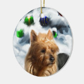 Australian Terrier Christmas Keramikornament (Links)