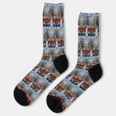 Australian Terrier Christmas Red Truck Holiday Socken (Linkes Detail)