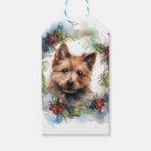 Australian Terrier Christmas Wreath Festive Pup Geschenkanhänger (Vorderseite)