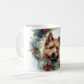Australian Terrier Christmas Wreath Festive Pup Kaffeetasse (Vorderseite Links)