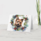 Australian Terrier Christmas Wreath Festive Pup Karte (Vorderseite)
