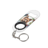 Australian Terrier Christmas Wreath Festive Pup Mini Flaschenöffner (Rückseite Schrägansicht)