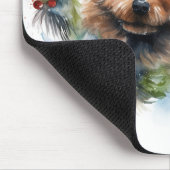 Australian Terrier Christmas Wreath Festive Pup Mousepad (Ecke)