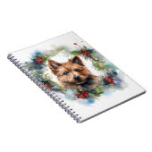 Australian Terrier Christmas Wreath Festive Pup Notizblock (Rechte Seite)