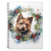 Australian Terrier Christmas Wreath Festive Pup Notizblock (Vorderseite)