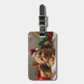 Australian Terrier Dog Christmas Festive Gepäckanhänger (Vorderseite vertikal)