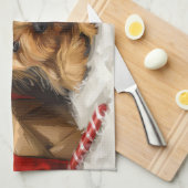 Australian Terrier Dog Christmas Festive Geschirrtuch (Viertel Falte)