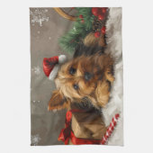 Australian Terrier Dog Christmas Festive Geschirrtuch (Vertikal)