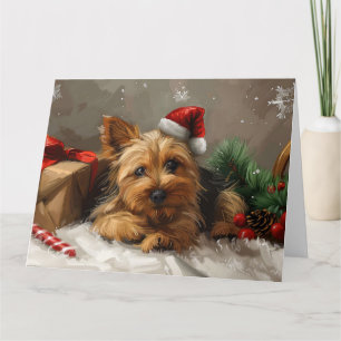 Australian Terrier Dog Christmas Festive Karte