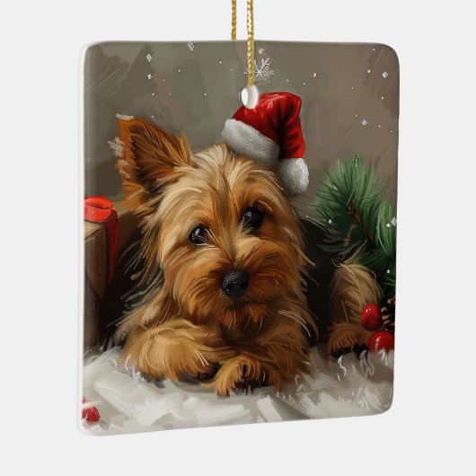 Australian Terrier Dog Christmas Festive Keramikornament (Rechts)