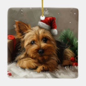 Australian Terrier Dog Christmas Festive Keramikornament (Rückseite)
