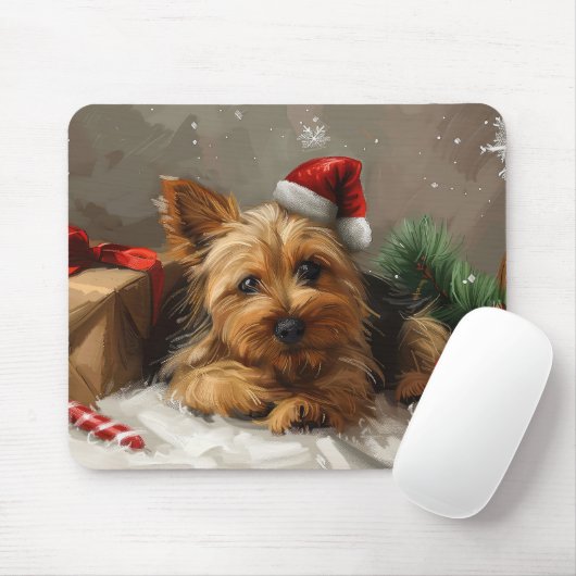 Australian Terrier Dog Christmas Festive Mousepad (Mit Mouse)