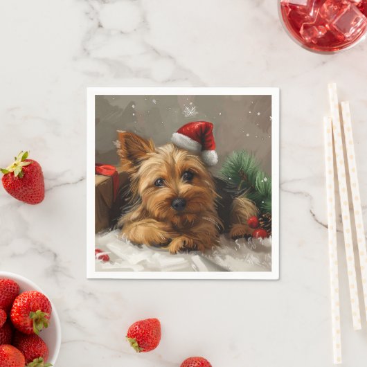 Australian Terrier Dog Christmas Festive Serviette (Beispiel)