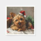 Australian Terrier Dog Christmas Festive Serviette (Vorderseite)