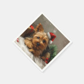 Australian Terrier Dog Christmas Festive Serviette (Ecke)