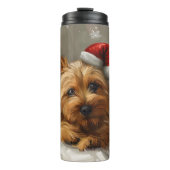 Australian Terrier Dog Christmas Festive Thermosbecher (Vorderseite)