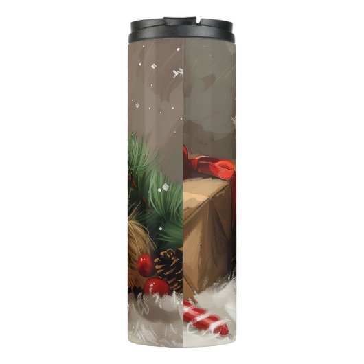 Australian Terrier Dog Christmas Festive Thermosbecher (Rückseite)