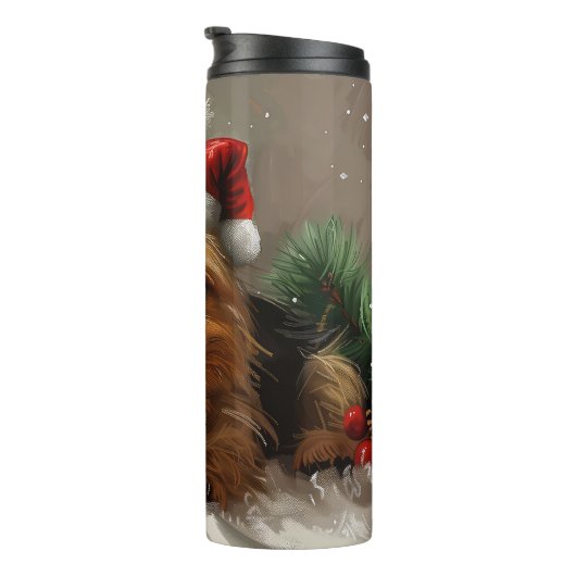 Australian Terrier Dog Christmas Festive Thermosbecher (Nach rechts gedreht)