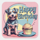 Australian Terrier Dog Colorful Quadratischer Aufkleber (Vorderseite)