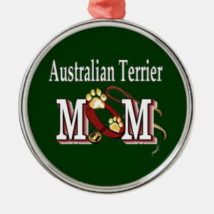 Australian Terrier Dog MAMA Silbernes Ornament