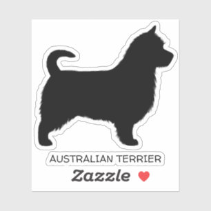 Australian Terrier Dog Silhouette mit Long Schwanz Aufkleber