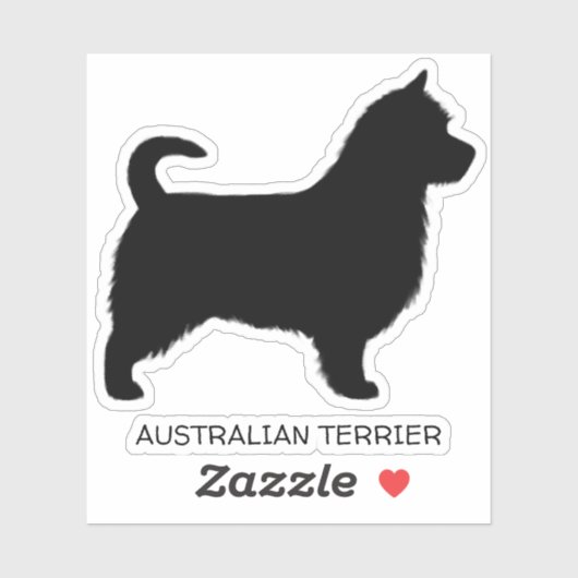 Australian Terrier Dog Silhouette mit Long Schwanz Aufkleber (Blatt)