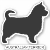 Australian Terrier Dog Silhouette mit Long Schwanz Aufkleber (Vorderseite)