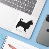 Australian Terrier Dog Silhouette mit Long Schwanz Aufkleber (Laptop mit iPhone)