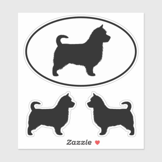 Australian Terrier Dog Silhouetten mit Long Schwan Aufkleber (Blatt)