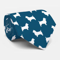 Australian Terrier Dog Silhouetten Muster Blue