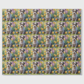 Australian Terrier Dog Spring Flowers Malerei Geschenkpapier (Flach)