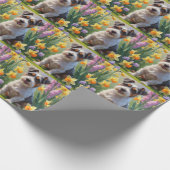 Australian Terrier Dog Spring Flowers Malerei Geschenkpapier (Ecke)