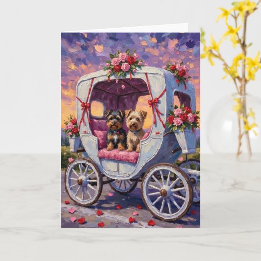 Australian Terrier Dog Valentine's Day Karte (Gelbe Blume)