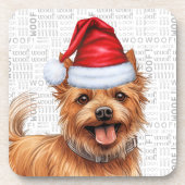 Australian Terrier Dog Woof Word Art Holiday Getränkeuntersetzer (Vorderseite)