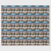 Australian Terrier Dogs Christmas Snow Holiday Geschenkpapier (Flach)