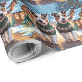 Australian Terrier Dogs Christmas Snow Holiday Geschenkpapier (Rolleneckpunkt)