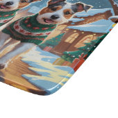 Australian Terrier Dogs Christmas Snow Holiday Schneidebrett (Ecke)