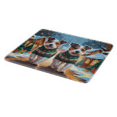 Australian Terrier Dogs Christmas Snow Holiday Schneidebrett (Ecke)